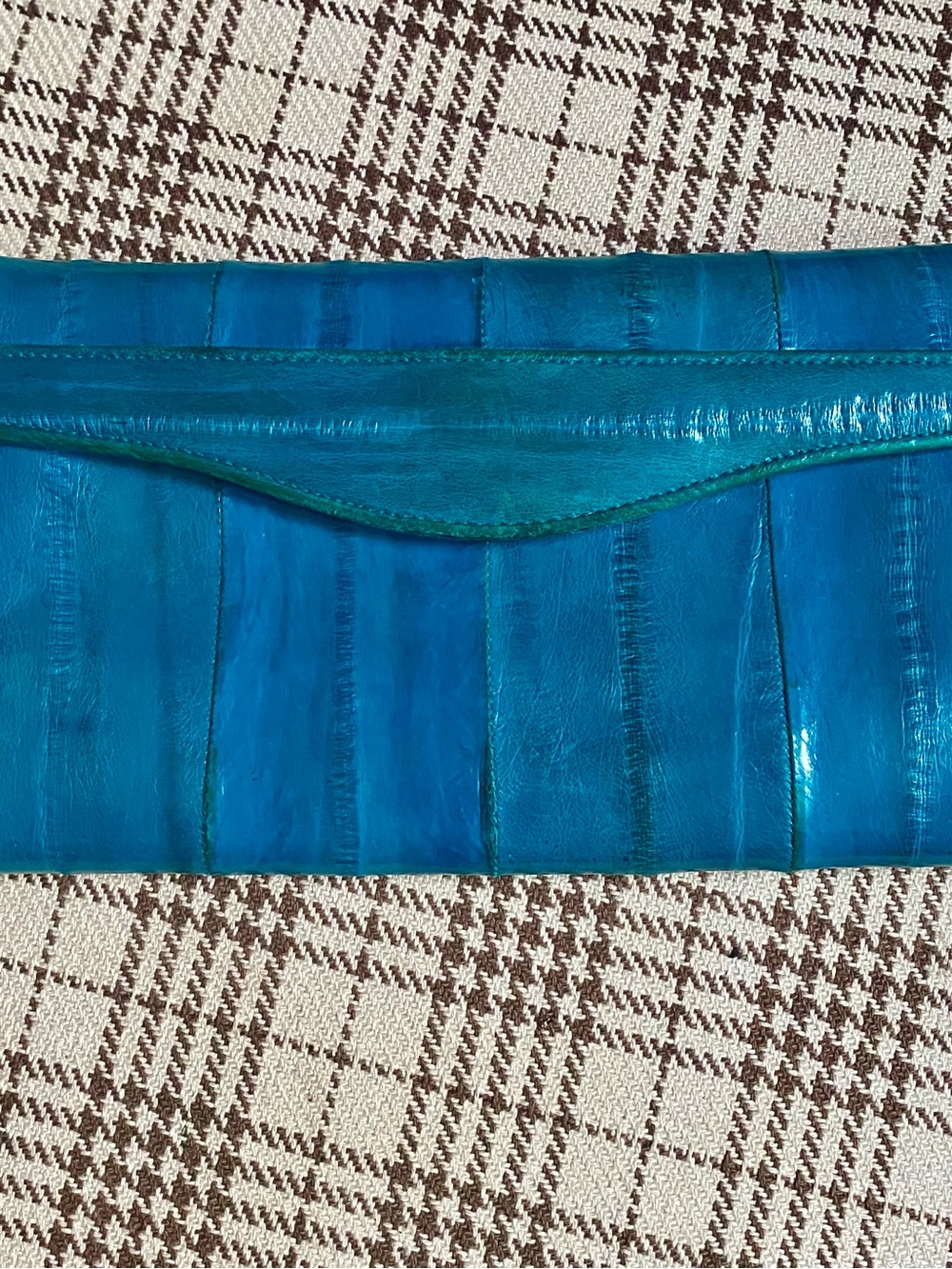 Vintage Teal Eel Skin Wallet